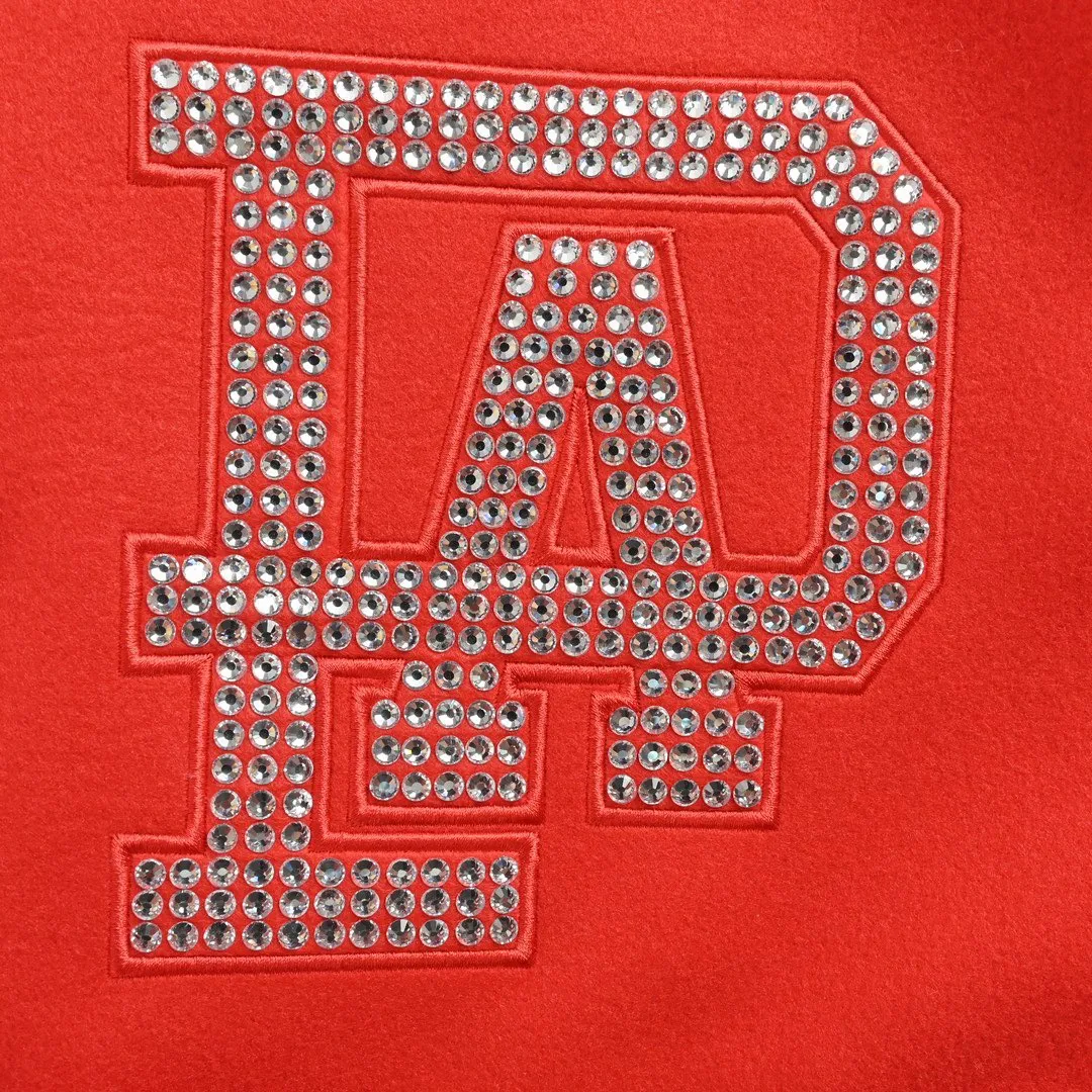 Louis Vuitton/Louis Vuitton 24Fw pearl hot diamond lettering baseball jacket